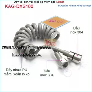 Dây mềm PU dài 1.5m cho vòi sen,vòi vệ sinh KAG-DXS100