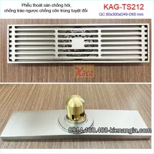 Thoát sàn Sọc dài SUS304 8x30XD49-60 KAG-TS212