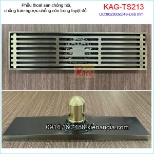Thoát sàn Sọc vàng đồng  dài 8x30xD49-60 KAG-TS213
