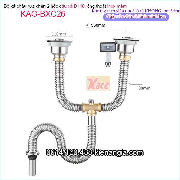 KAG-BXC26-Xa-Chau-rua-chen-2-hoc-D110-Ong-inox-mem-KAG-BXC26-thong-so