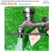 Vòi lạnh gắn tường chạm rồng Đồng cổ điển KAG-KHL34
