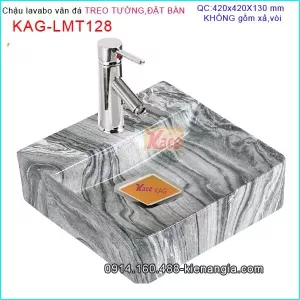 Chậu lavabo treo tường, Đặt bàn Vuông vân đá KAG-LMT128