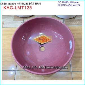 Chậu lavabo tròn Đặt bàn màu hồng KAG-LMT125
