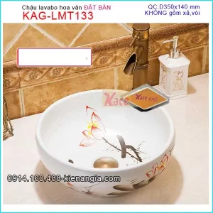 Chậu lavabo  Đặt bàn tròn hoa văn KAG-LMT133