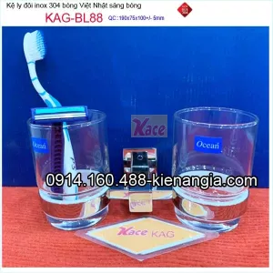 Kệ ly đôi inox Việt Nhật cao cấp KAG-BL88