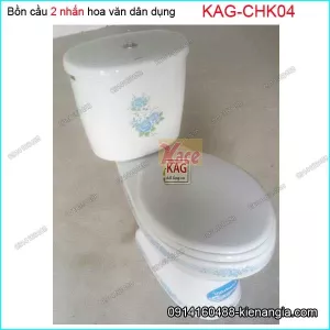 Bồn cầu 2 nhấn hoa văn xinh xắn KAG-CHK04