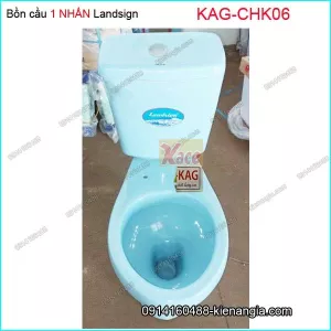 Bồn cầu 1 nhấn Landsign xanh biển KAG-CHK06