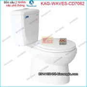 Bồn cầu 2 khối vuông  2 nhấn Thiên Thanh Waves CD7062