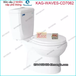 Bồn cầu 2 khối vuông  2 nhấn Thiên Thanh Waves CD7062