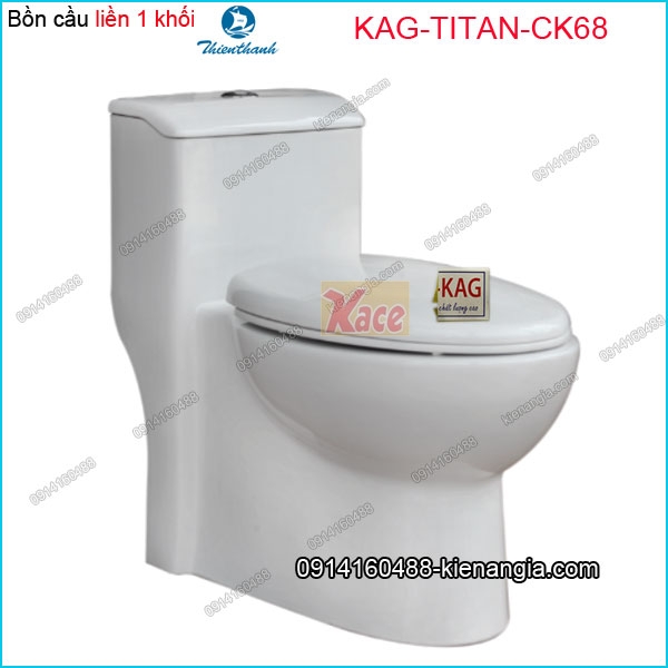 Bồn cầu Vuông 1 khối Thiên Thanh chinh hãng KAG-TITAN-CK68