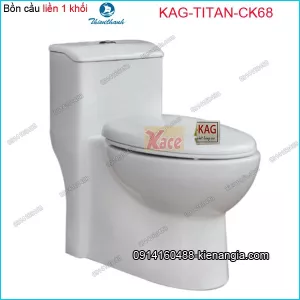 Bồn cầu Vuông 1 khối Thiên Thanh chinh hãng KAG-TITAN-CK68