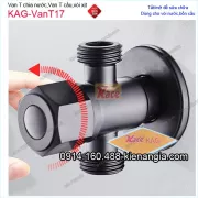 Van T chia nước inox sus304 màu đen KAG-VanT17