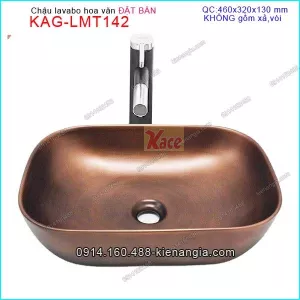 Chậu lavabo đặt bàn 46x32 cm màu nâu đất KAG-LMT142