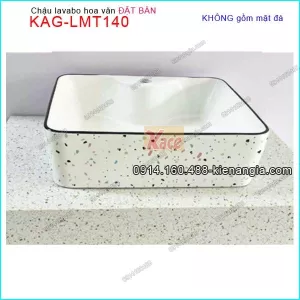 Chậu lavabo chữ nhật họa tiết ngẫu nhiên KAG-LMT140
