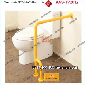 Thanh tay vịn bồn cầu inox bọc nhựa ABS kháng khuẩn KAG-TTV2012