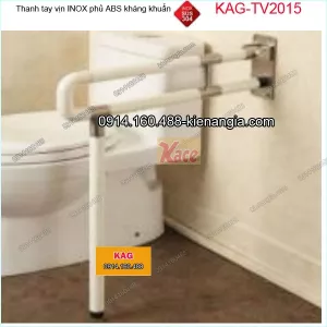 Thanh tay vịn bồn cầu inox bọc nhựa ABS kháng khuẩn KAG-TTV2015