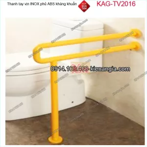 Thanh tay vịn bồn cầu inox bọc nhựa ABS kháng khuẩn KAG-TTV2016