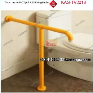 Thanh tay vịn bồn cầu inox bọc nhựa ABS kháng khuẩn KAG-TTV2018