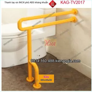 Thanh tay vịn bồn cầu inox bọc nhựa ABS kháng khuẩn KAG-TTV2017