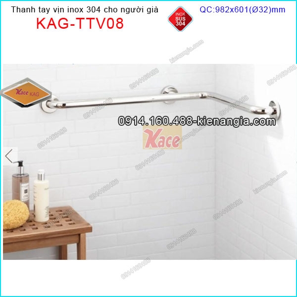 Thanh tay vịn chỮ L inox an toàn người già KAG-TTV08