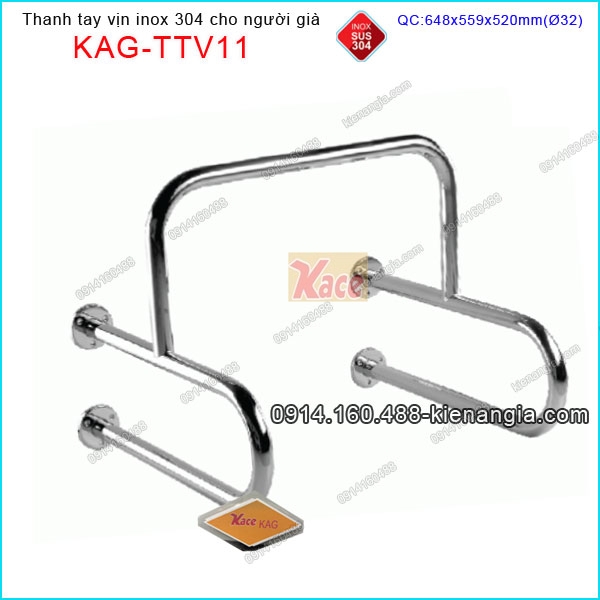 Thanh tay vịn bồn tiểu inox an toàn người già KAG-TTV11