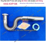 Ống thoát co P xả laavbo inox uốn cong  dài 30cm KAG-KXP106