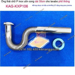 Ống thoát co P xả laavbo inox uốn cong  dài 30cm KAG-KXP106