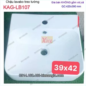 Chậu lavabo nhỏ xinh treo tường 42x29 cm KAG-LB107
