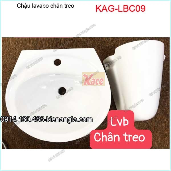 Chậu lavabo chân treo dân dụng KAG-LBC09