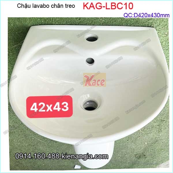 Chậu lavabo chân treo  42x43 cm-KAG-LBC10