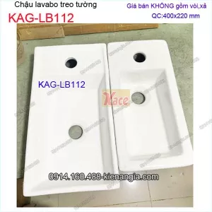 Chậu lavabo vuông  Y TẾ  xinh  treo tường hay đặt bàn 40x22 cm KAG-LB112
