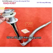 Bộ xả NHẤN chậu lavabo lớn co P inox uốn cong dài 70cm KAG-KX67