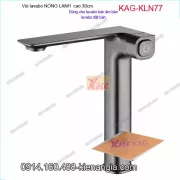 Vòi lavabo nóng lạnh màu xám cao cấp cao 30cm KAG-KLN77