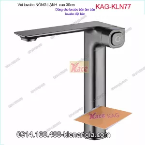 Vòi lavabo nóng lạnh màu xám cao cấp cao 30cm KAG-KLN77