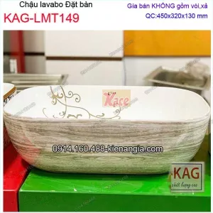 Chậu lavabo đặt bàn 45 x32 cm KAG-LMT149