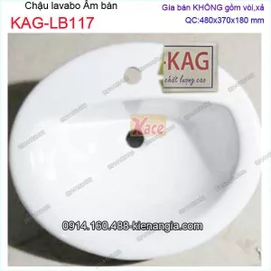 Chậu lavabo âm bàn dương vành 48x37 cm KAG-LB117