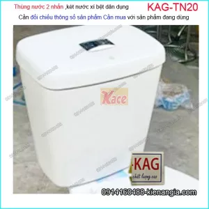 Thùng nước 2 nhấn,két nước xí bệt bồn cầu dân dụng KAG-TN20