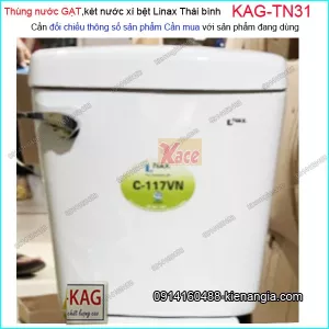Thùng nước GẠT ,két nước xí bệt bồn cầu Linax Thái bình KAG-TN31