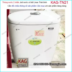 Thùng nước 2 nhấn,két nước xí bệt bồn cầu Linax Thái bình KAG-TN21