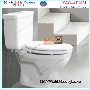Bồn cầu 2 khối 2 Nhấn nano VIGLACERA KAG-VT18M