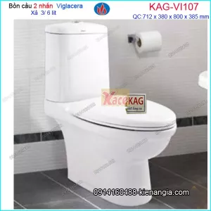 Bồn cầu 2 khối 2 NHẤN nano VIGLACERA KAG-VI107