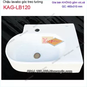 Chậu lavabo góc treo tường 46x31cm KAG-LB120