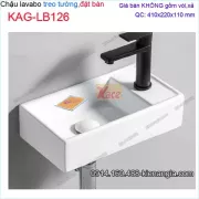 Chậu lavabo y tế treo tường và đặt bàn 41x22cm KAG-LB126