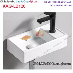 Chậu lavabo y tế treo tường và đặt bàn 41x22cm KAG-LB126