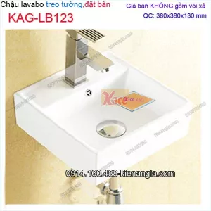 Chậu lavabo treo tường và ĐẶT BÀN 38x38cm KAG-LB123
