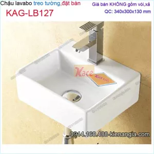 Chậu lavabo treo tường và ĐẶT BÀN 34x30cm KAG-LB127