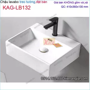 Chậu lavabo treo tường và ĐẶT BÀN 41x36cm KAG-LB132