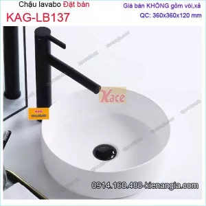 Chậu lavabo tròn đặt bàn 36x36cm KAG-LB137