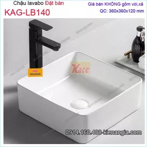 Chậu lavabo vuông đặt bàn 36x36cm KAG-LB140