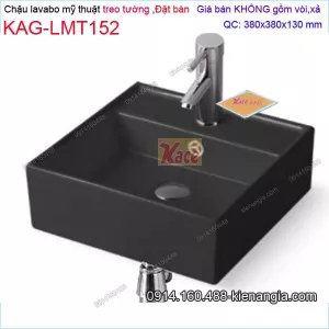 Chậu lavabo ĐEN treo tường,đặt bàn 38x38cm KAG-LMT152